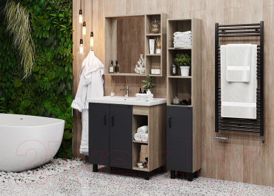 Шкаф с зеркалом для ванной Onika Тимбер 80.00У (208091)