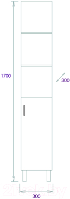 Шкаф-пенал для ванной Onika Тимбер 30.01 (403066)