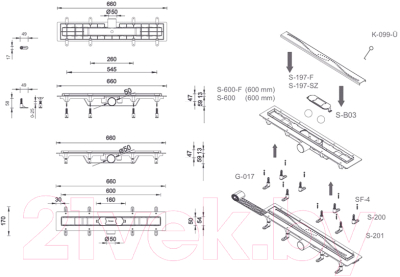Трап для душа Styron STY-DO-60-FF