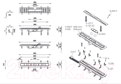 Трап для душа Styron STY-CH-60-FF