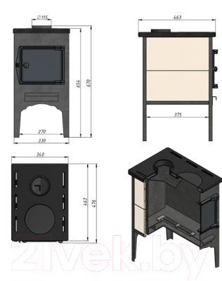 Печь отопительно-варочная Везувий В5