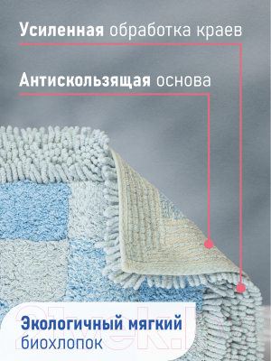 Коврик для ванной FORA Шахматы 1845-1 100BL