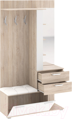 Секция в прихожую ТриЯ Эрика комбинированная (дуб сонома/белый) - фото