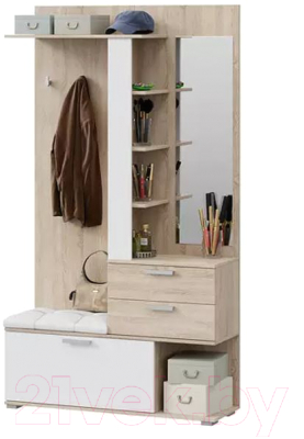 Секция в прихожую ТриЯ Эрика комбинированная (дуб сонома/белый)