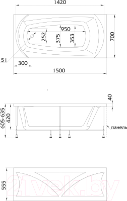 Ванна акриловая 1Марка Elegance 150x70