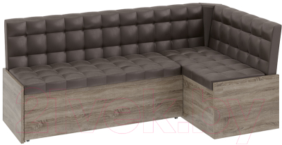 Уголок кухонный мягкий ТриЯ Форест (дуб сонома трюфель/кожзам коричневый) - фото