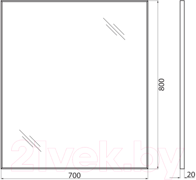 Зеркало BelBagno SPC-AL-700-800