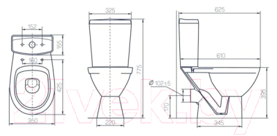Унитаз напольный Rosa Соло Люкс