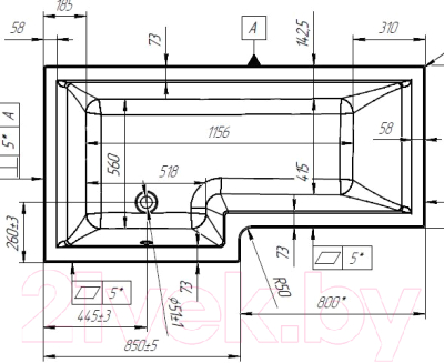 Ванна акриловая 1Марка Linea 165x85 R (с каркасом и экраном)