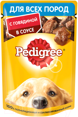 Влажный корм для собак Pedigree Для взрослых собак всех пород с говядиной в соусе - фото