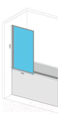 Стеклянная шторка для ванны REA Lagos-1 70 / K4569
