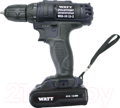 Аккумуляторная дрель-шуруповерт Watt WAS-18 Li-2 (1.018.031.12)