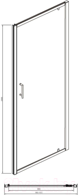 Стеклянная шторка для ванны Bravat 90х200 / BD090.4111A
