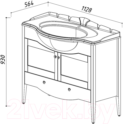 Тумба с умывальником Belux Афины Н105-01