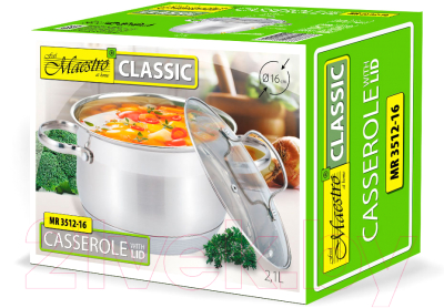 Кастрюля Maestro Classic MR-3512-16