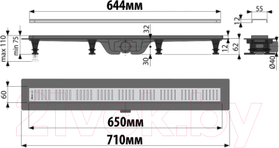 Трап для душа Alcadrain APZ10-650M Simple