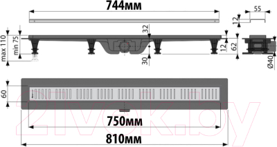 Трап для душа Alcadrain APZ10-750M Simple
