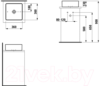 Умывальник Laufen Living Square 8114330001121