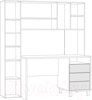 Письменный стол Mobi Комфорт 12.95 (дуб сонома/белый PE шагрень)