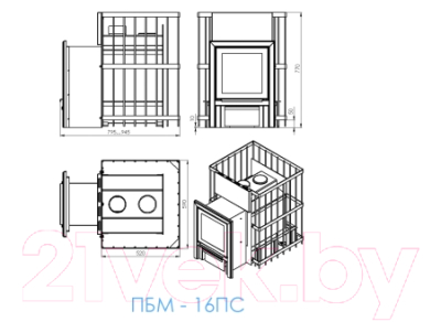 Печь-каменка Мета-бел ПБМ 16 (в модификации ПС)