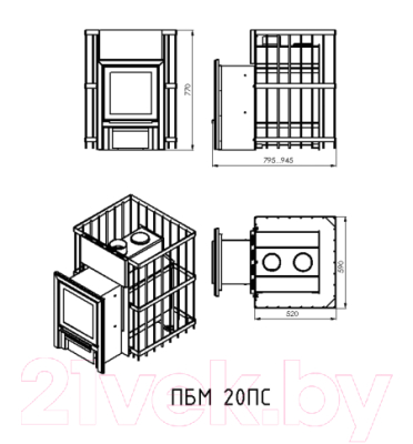 Печь-каменка Мета-бел ПБМ 20 (в модификации ПС)