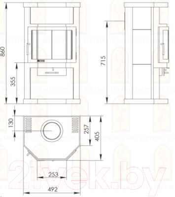 Печь-камин Мета-бел Ока АОТ 6.0