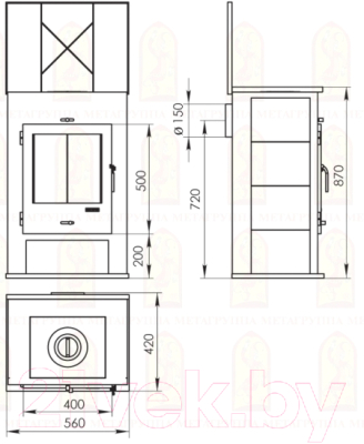 Печь-камин Мета-бел Охта АОТК 8.0
