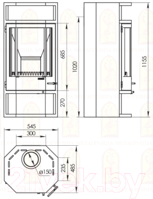 Печь-камин Мета-бел Рейн АОТ 10.0
