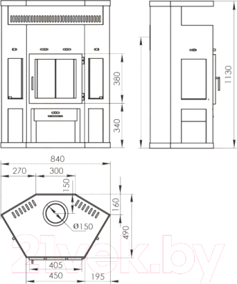 Печь-камин Мета-бел Енисей АОТ 11.0