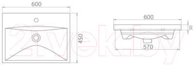 Умывальник CeraStyle Elite 60