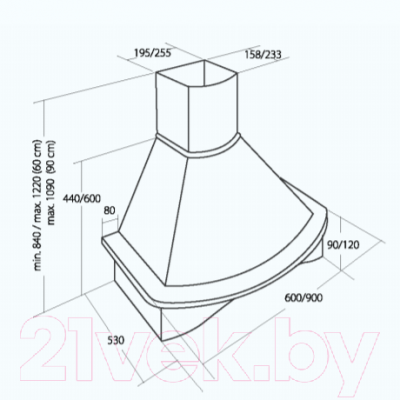 Вытяжка купольная Akpo Rustica Nova 60 WK-4