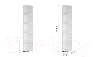 Угловое окончание для шкафа Империал Йорк 524 (белый жемчуг)
