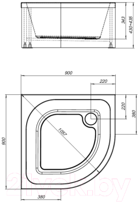 Душевой поддон Aquanet НХ515 90x90 / 187795