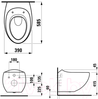 Унитаз подвесной Laufen Alessi One 8209714000001 Унитаз подвесной Laufen Alessi One 8209714000001