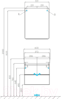 Тумба под умывальник Акватон Скай 60 (1A238201SY010)