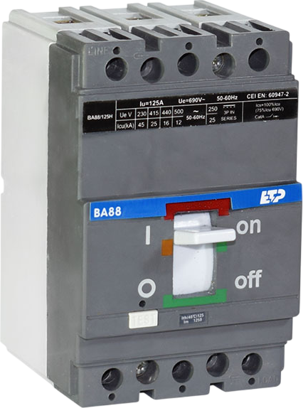 Выключатель автоматический ETP ВА 88 3ф 125 Н80А - фото