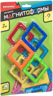 Конструктор магнитный Bondibon Магнитоформы 6 деталей / ВВ4398 - фото