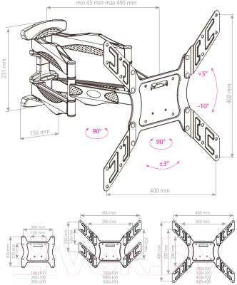 Кронштейн для телевизора ARM Media Cobra-45