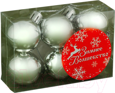 Набор шаров новогодних Зимнее волшебство Глянец / 3505659 - фото