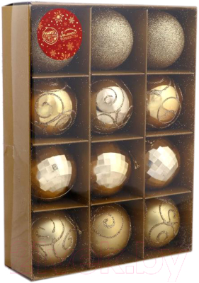 Набор шаров новогодних Зимнее волшебство Глория / 4962732 - фото