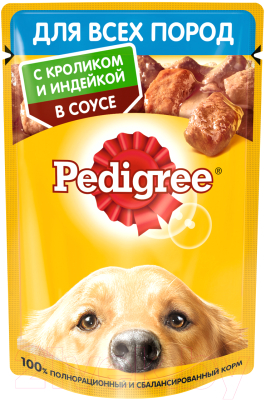Влажный корм для собак Pedigree Для взрослых собак всех пород с кроликом и индейкой в соусе - фото