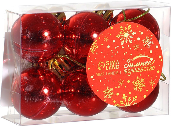 Набор шаров новогодних Зимнее волшебство Глянец / 3505655 - фото