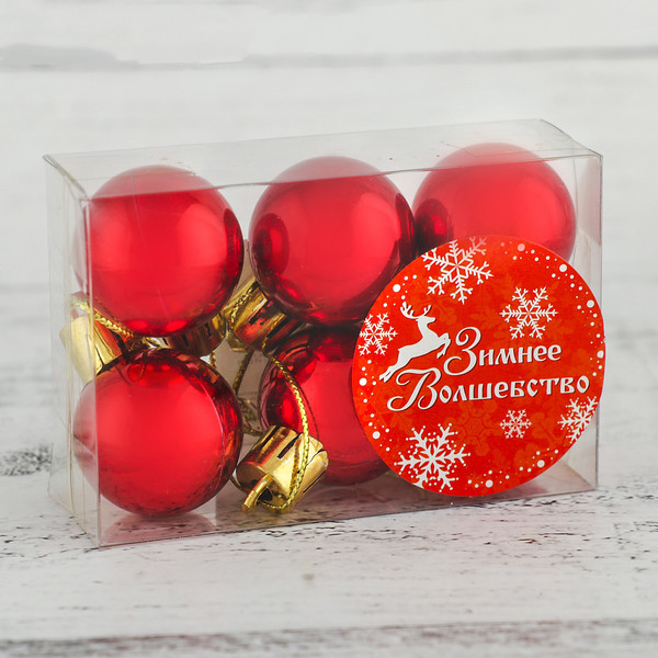 Набор шаров новогодних Зимнее волшебство Глянец / 3505655