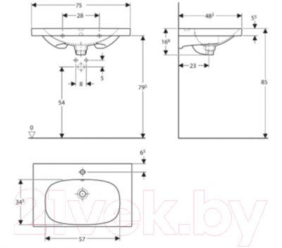 Умывальник Keramag Acanto 75x48