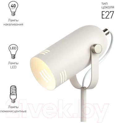 Настольная лампа ЭРА N-117-Е27-40W-W (белый)