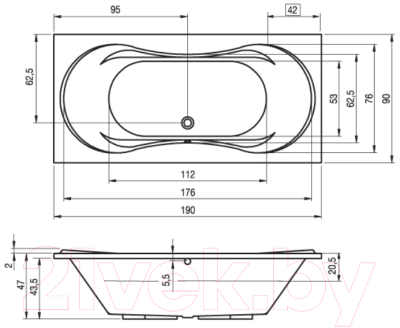 Ванна акриловая Riho Supreme 190 / BA58005