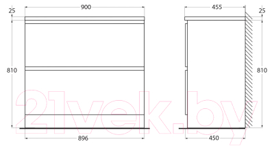 Тумба под умывальник BelBagno Albano-900-2C-PIA-RR