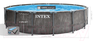 Каркасный бассейн Intex Greywood Prism Frame Premuim / 26742NP