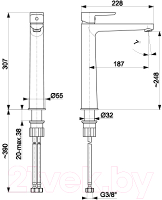 Смеситель Armatura Narva Black 5222-612-81