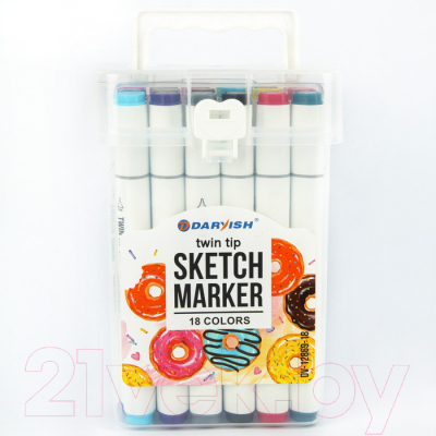 Набор маркеров Darvish Двусторонние / DV-12869-18